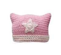 Femminile Tessuto A Mano Inverno Cappelli Caldi Moda Y2K Diavolo Horn Cap Per Adolescenti Ragazze Donne Street Street Headwear Cappello A Maglia Adulti, g, Taglia unica