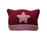 Femminile Tessuto A Mano Inverno Cappelli Caldi Moda Y2K Diavolo Horn Cap Per Adolescenti Ragazze Donne Street Street Headwear Cappello A Maglia Adulti, h, Taglia unica