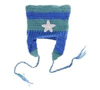 Femminile Tessuto A Mano Inverno Cappelli Caldi Moda Y2K Diavolo Horn Cap Per Adolescenti Ragazze Donne Street Street Headwear Cappello A Maglia Adulti, Blue Green Braid, Taglia unica