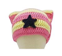 Femminile Tessuto A Mano Inverno Cappelli Caldi Moda Y2K Diavolo Horn Cap Per Adolescenti Ragazze Donne Street Street Headwear Cappello A Maglia Adulti, e, Taglia unica