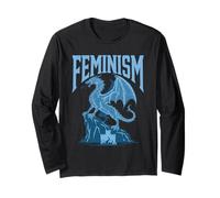Femminismo Frost Ice Dragon Fantasy Donne Forti Empowerment Maglia a Manica
