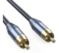 FEMOEO - Cavo per subwoofer, 3 m, cavo audio coassiale digitale, cavo subwoofer, cavo SPDIF singolo RCA maschio a maschio, doppia schermatura, per SVS Sub woofer Hi-Fis Home Theater, Blu-ray HDTV,