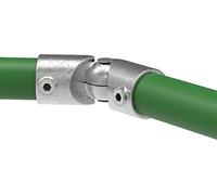 Fenau | Raccordo per tubi ad angolo, angolo 90-270°, variabile, Ø 33,7 mm, ghisa malleabile, zincato a caldo, viti incl.