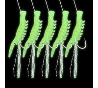Fenayuu Ami Da Persico, 5 Pezzi Ami Per Crappie Con Gamberetti Fosforescenti, Esca Realistica per Persico Pesce Gatto Acqua Lago o Mare