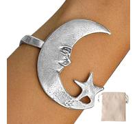 Fenayuu Bracciale Aperto Luna e Stelle | Braccialetto A Fascia Luna E Stella - Gioiello Moda Regolabile Per Donne Ragazze Mamme Sorelle Amiche Coppie