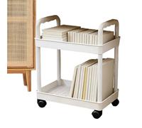 Fenayuu Carrello portaoggetti arrotolabile a 2 livelli, con ruote, per il bagno, per, il bagno, la lavanderia, il garage, la casa degli studenti