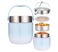 Fenayuu Contenitore Portavivande per Cibi Caldi,Scatola Termica Zuppe e Minestre 1200ml - Borsa Frigo Pranzo Impermeabile per Sport Viaggi Escursionismo Spiaggia Picnic