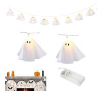 Fenayuu Fantasma Illuminato, Luci a LED Fantasma Artigianali con Filo, Lampada LED 2 Metri a Batteria per Decorazioni Casa Interni Esterni Giardino Portico Cucina Feste