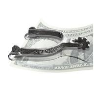 Fenayuu Fermasoldi per contanti, stile vintage, con sperone occidentale, in argento sterling, grande caratteristica, fermasoldi in argento, regalo, come da immagine, vedi descrizione, Vedi descrizione