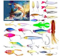 Fenayuu Fishing Advent | Calendario Avvento a 24 Giorni Con Esca | Per La Regalo Calza Natalizia | Idea Regalo Per Uomini Ragazzi tore