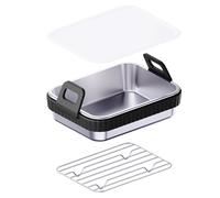 Fenayuu Friggitrice ad aria calda, antiaderente, utensili da cucina per alimenti con coperchio, teglia per friggere ad aria calda, per cibi croccanti, casa, sala da pranzo, ristorante