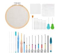 Fenayuu Kit per Punch Needle | Attrezzi per Ricamo con Manico Ergonomico - Kit Punch Needle Di Precisione Per Cucito Filati Vestiti Progetti Di Artigianato Trapunte E Asciugamani