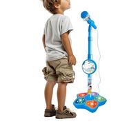 Fenayuu Microfono Per Bambini | Da Palco LED Giocattolo Portatile - Con Supporto, Microfono Giocattolo Per Bambini - Per Natale Compleanno Podcast Registrazione Canto Festa Adolescenti Streaming
