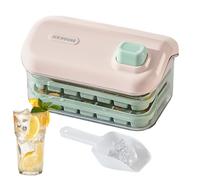 Fenayuu Stampo per Ghiaccio con Coperchio - Stampo per Ghiaccio per Congelatore con,Grande Capacità per Cubetti e Barre per Bevande Fredde | Per Bevande Fredde Tequila Vodka Cocktail