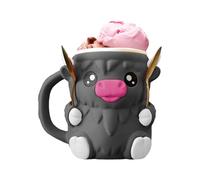 Fenayuu Supporto per pinta per Highland Cow, 16 oz, con fessura per cucchiaio e cassetto per snack segreto, ermetico per congelatore, dessert, serate cinematografiche, feste, barbecue