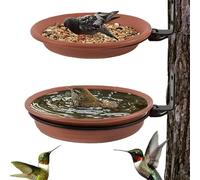 Fence Bird Feeder, Bird Water Feeder Station with 2 Bath Bowls, Outdoor Hanging Feeding for Trees Garden Lawn Patio Balcony or Indoor Fences to Attract Birds and Wildlife 20x2cm/7.87x0.79 Inches