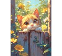 Fence Cat 3000 Piece Jigsaw Puzzles for Adults, Colourful, Challenging & Brainteasing Adult puzzles 3000 Pieces Flower, Fun jigsaws for The Whole Family 48x32 inch