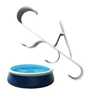 Fence Hooks, Pool Pole Hangers, 5.12x11.81x0.79 Inches Rustproof Metal Build and Heavy Duty Design, Storage Hooks for Outdoor, Patio, Deck, Towel, Bag, Equipment Organizer Use