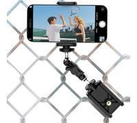 Fence Phone Mount, Foldable Mounting Kit Clamp, Holder with Statable Grip, Compact Design for Smartphones and Action Cameras, Outdoor Supplies for Tennis Baseball Games Recording Live Sports Streaming