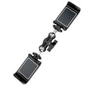 Fence Phone Mount - Stable Sports Stream Recording, Compact Foldable Black Matte Finish, Adjustable Clamp + Universal Fit Grip, High Grade ABS Steel Reinforcement - For Tennis Matches & Baseball