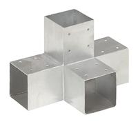 Fence Post Connector - Confezione da 4 connettori a X, in metallo galvanizzato, 91 x 91 mm, per barriere sicure e durevoli, ideali per giardini, fattorie e costruzioni