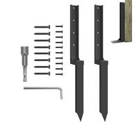 Fence Repair Stake, Post Repair Spike, Ground Support, Heavy Duty Metal Build, 15.2 Inches, Thickened Quick Fix Design for Fencing Lawn Repairing and Leaning Protection