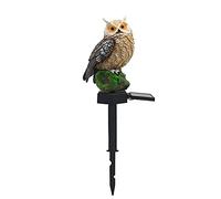 Fencelly, lampada solare a LED per prato con gufo, impermeabile, decorazione da giardino, con paletto, per esterni, cortile, patio, decorazione