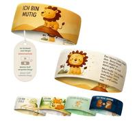 fenchi's AUSTRIA Fascia per bambini per imparare le emozioni - sottile fascia elastica - per ragazzi e ragazze | Giocare, scuola e sport (leone_io sono coraggioso)