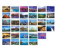 Fendawn Strive 33 cartoline artistiche retrò con paesaggi di viaggio del mondo, paesaggi del mondo