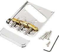 Fender® »3-SADDLE TOP-LOAD/STRING-THROUGH TELE® BRIDGE WITH COMPENSATED BRASS “BULLET” SADDLES« Ponte per chitarra elettrica | Finitura: Cromo