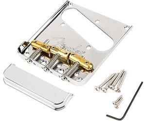 Fender® »3-SADDLE TOP-LOAD/STRING-THROUGH TELE® BRIDGE WITH COMPENSATED BRASS “BULLET” SADDLES« Ponte per chitarra elettrica | Finitura: Cromo