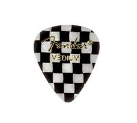 Fender® »351 SHAPE GRAPHIC PICKS - CHECKER« Plettri in celluloide - Forma 351 - Medium - 12 in confezione - Colore: Checkerboard