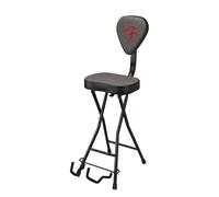 Fender 351 Combo Seduta e Supporto per Chitarra, Design Pieghevole, Schienale Rimovibile, Tessuto Grigio Tweed, Piedini Antiscivolo