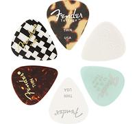 Fender© "351 Material Medley" Plettri per Chitarra e Basso - Materiali e colori vari - Thin - Set di 6