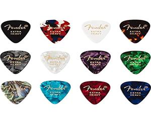 Fender© "351 Medley" Plettri in celluloide per Chitarra e Basso - Colori vari - Extra Heavy - Set di 12