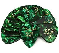 Fender® »351 SHAPE CLASSIC PICKS« Plettri in celluloide - Forma: 351-12 Pezzi - X-Heavy - Colore: Green Moto