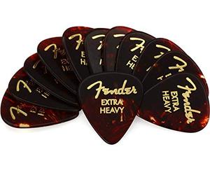 Fender® »351 SHAPE CLASSIC PICKS« Plettri in celluloide - Forma: 351-12 Pezzi - X-Heavy - Colore: Tortoise