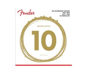Fender 70-12L 80/20 Bronze Acoustic Strings 12 stings Set di corde completo p...