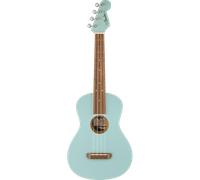Fender Ukulele Tenore Avalon per Adulti e Bambini, Costruzione in Legno di Tiglio, Tastiera in Noce, Paletta Fender Stratocaster Classica, in Blu Daphne