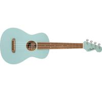 Fender Avalon Ukulele Tenore in Tiglio & Noce, Blu Daphne | Per adulti e bambini principianti, legno di tiglio, tastiera in noce, paletta Strat classica, suono caldo, colore Blu Daphne