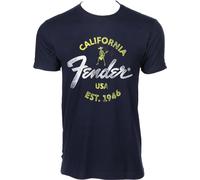Fender© "Baja Blue" T-Shirt - 100% Cotone - Taglia: XL - Colore: Blu