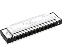 Fender Blues Deluxe Armonica, Chiave di A, 10 Fori, Cromata in Nichel, Include Custodia