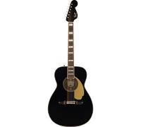 Fender Malibu Vintage Black OV Gold Pickguard Electro-Acoustic Guitar with Case