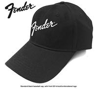 Fender - Fender Cappellino da Baseball Classic Logo Nuovo Ufficiale Nero Strapback Size One Size