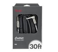 Fender Contour Cavo Chitarra Spiralato Professionale, 9m, Nero | Cavo per strumenti a spirale, rame privo di ossigeno, a basso rumore, connettori jack da 1/4" nichelati