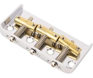 Fender® »CUSTOM "CUT-OFF" VINTAGE-STYLE TELE® BRIDGE« Ponte per Fender® Telecaster® - Selle in ottone compensate - Finish: Chrome