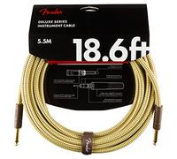 Fender Deluxe Cavo Chitarra Tweed Jack Dorati 6.3mm, 5.7m | Cavo per chitarra premium, rame privo di ossigeno al 99%, jack placcati in oro 24 carati, segnale senza rumore