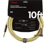 Fender Deluxe Cavo Jack Chitarra Elettrica Tweed Dritto/Angolato 3m | Jack da 1/4" placcati in oro, rame privo di ossigeno, basso rumore, esibizioni dal vivo, studio, chitarra elettrica, basso