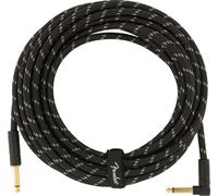 Fender Deluxe Cavo Strumentale Angolato/Dritto Tweed 7,5M | Cavo jack 6.3mm schermato, per chitarra elettrica & basso, connettori angolato/dritto, tweed intrecciato, uso professionale