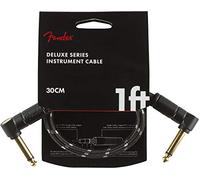 Fender Deluxe Cavo Strumentale Angolato Tweed 1ft | Cavo per chitarra & basso, jack 6.3mm dritto-angolato, rivestimento tweed intrecciato, uso professionale su palco